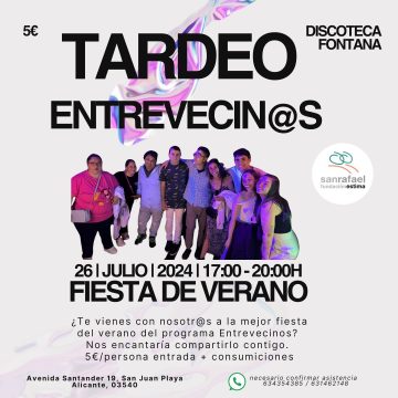 APÚNTATE AL TARDEO ENTREVECIN@S DEL CENTRO SAN RAFAEL.