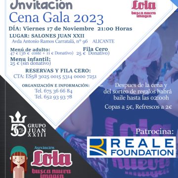 CENA-GALA SOLIDARIA DE LOLA BUSCA NUEVA IMAGEN