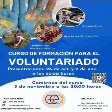 CURSO DE GEA ALICATE PARA LA FORMACIÓN DE VOLUNTARIADO.